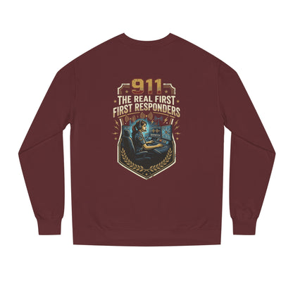 911 Dispatcher Crewneck Sweatshirt — “The Real First Responders” Tribute