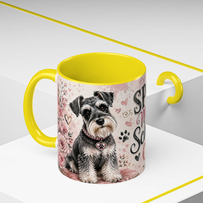 Spoiled Miniature Schnauzer Club Accent Coffee Mug — Cute Dog Mom Gift
