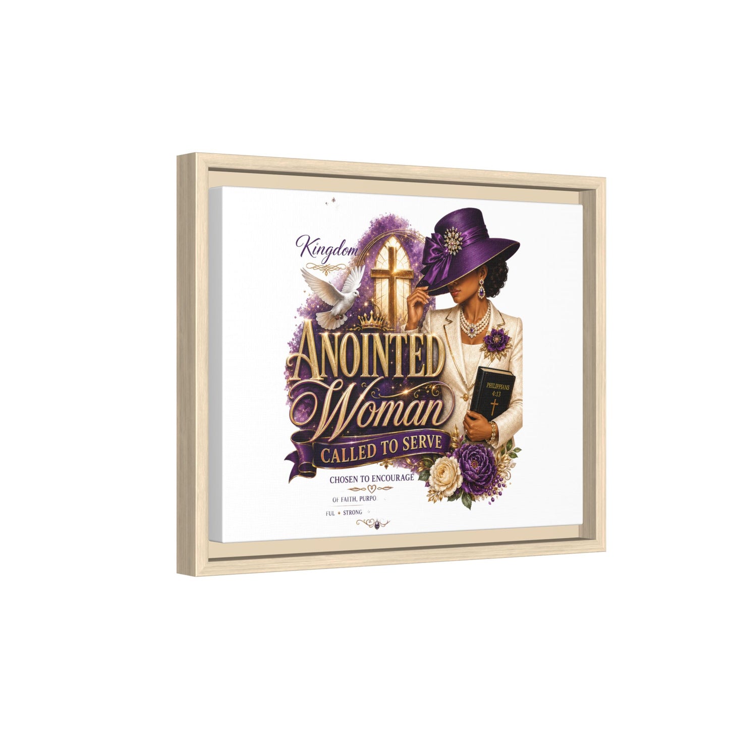 Framed Canvas Print — "Anointed Woman Called to Serve" Christian Wall Art