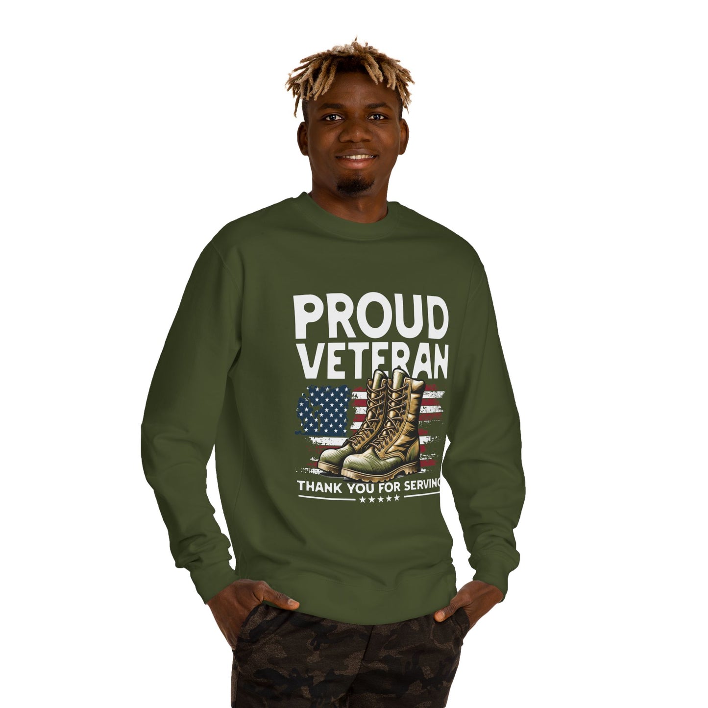 Proud Veteran Crewneck Sweatshirt - Thank You For Serving