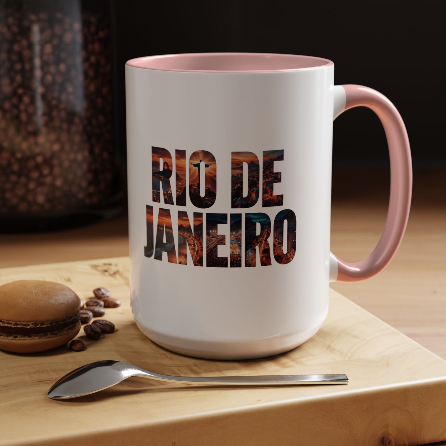 Rio de Janeiro Accent Coffee Mug — Scenic Typography Coffee Mug (11/15oz)