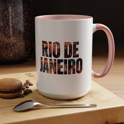 Rio de Janeiro Accent Coffee Mug — Scenic Typography Coffee Mug (11/15oz)