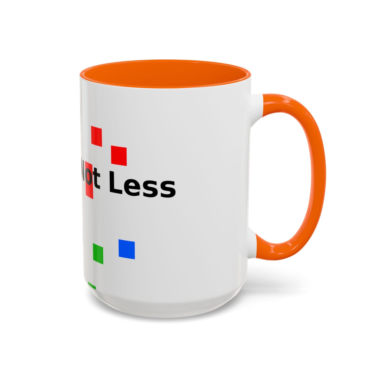 Accent Coffee Mug — 'Different Not Less' Pride-Inclusive Color Block Design (11/15oz)