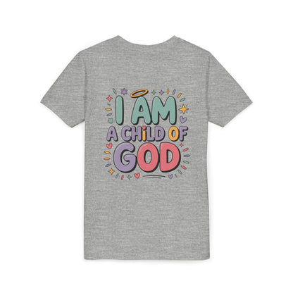 I Am A Child of God Youth Tee — Cute Pastel Christian Kids T-Shirt