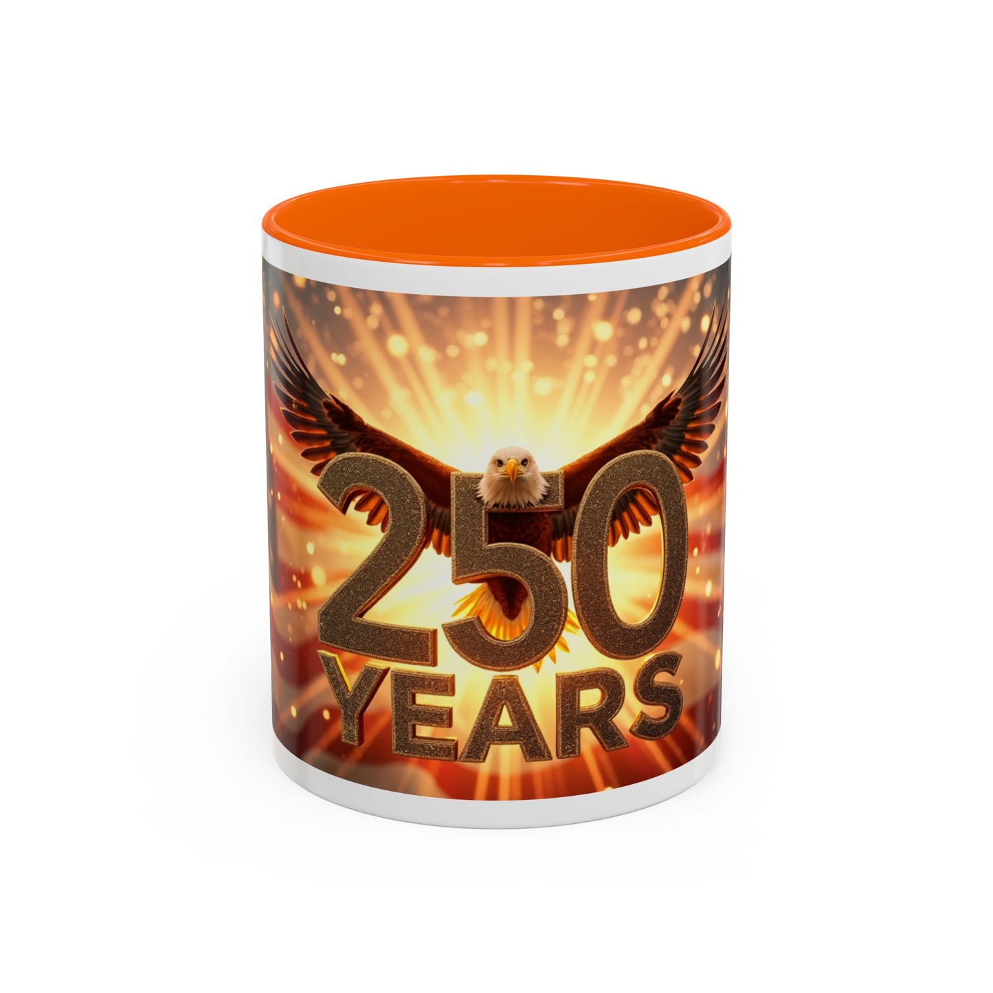 250 Years Commemorative Coffee Mug — Patriotic Eagle & American Flag Accent (11/15oz)