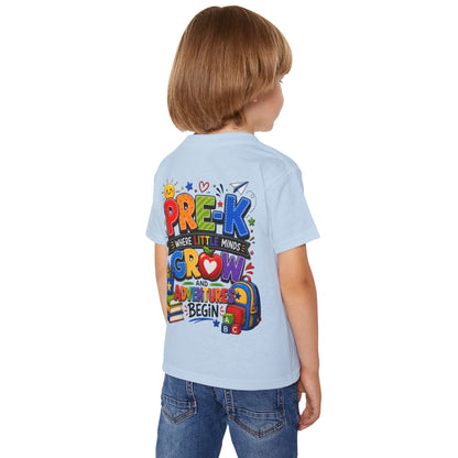 Pre-K Toddler T-Shirt – “Pre-K Where Little Minds Grow and Adventure Begin” Colorful Back-to-School Tee