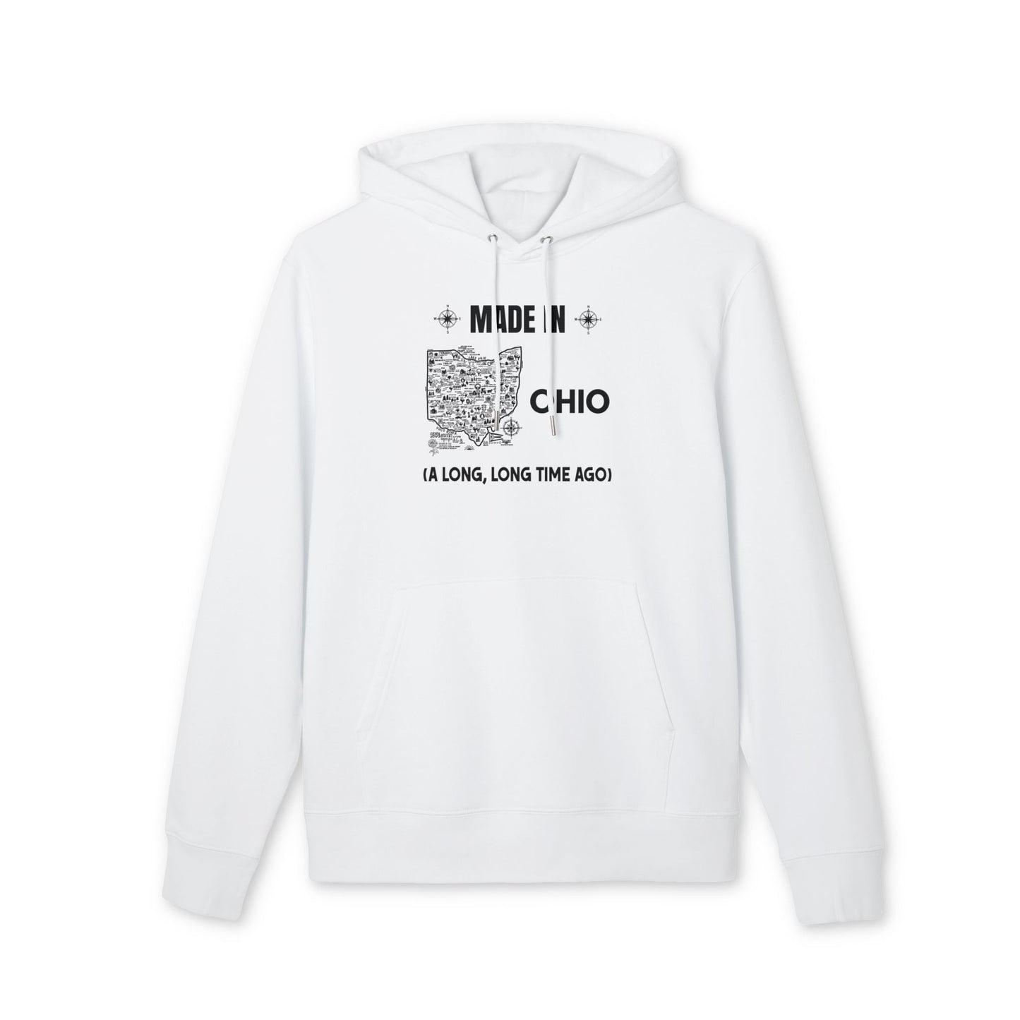 Ohio Map Hoodie — "Made in Ohio (A Long, Long Time Ago)" Retro State Pride Pullover