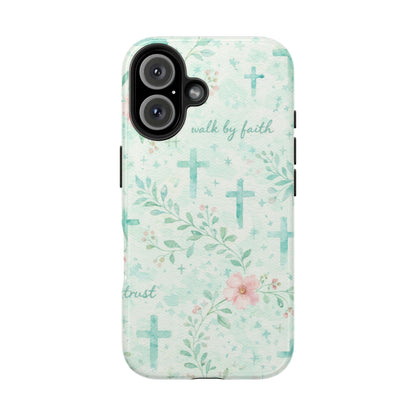 Walk By Faith Phone Case | Christian floral iPhone Case