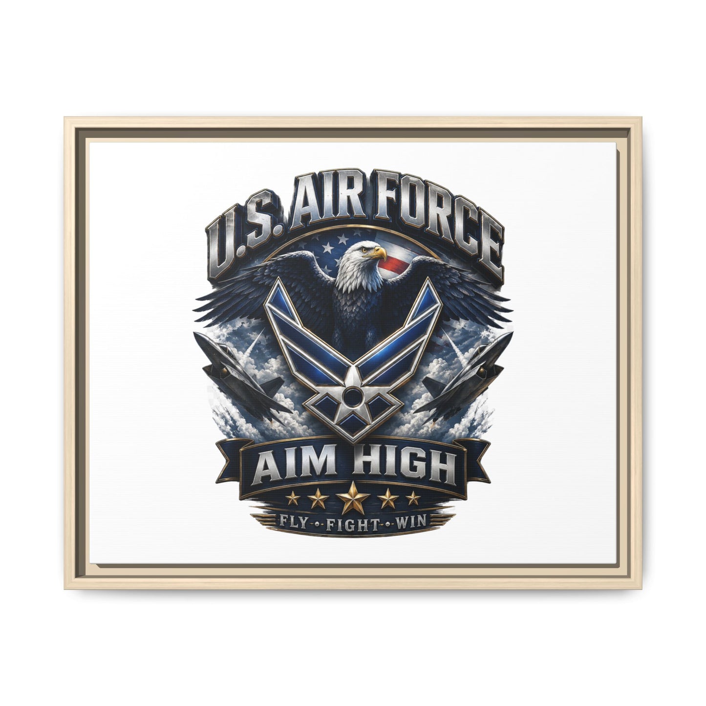 U.S. Air Force 'Aim High' Framed Matte Canvas Wall Art