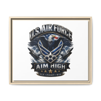 U.S. Air Force 'Aim High' Framed Matte Canvas Wall Art