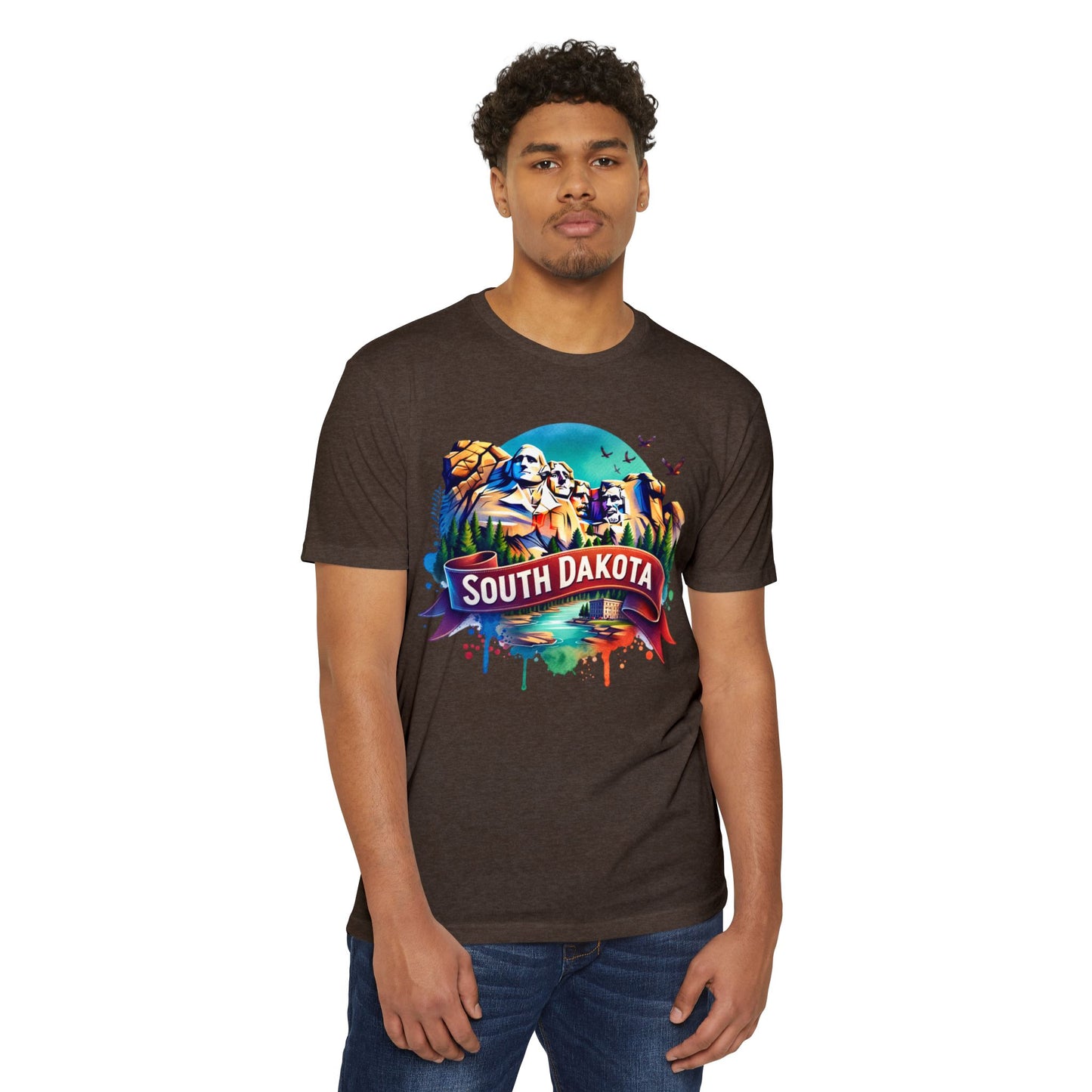 South Dakota Mount Rushmore T-Shirt — Retro Watercolor State Souvenir