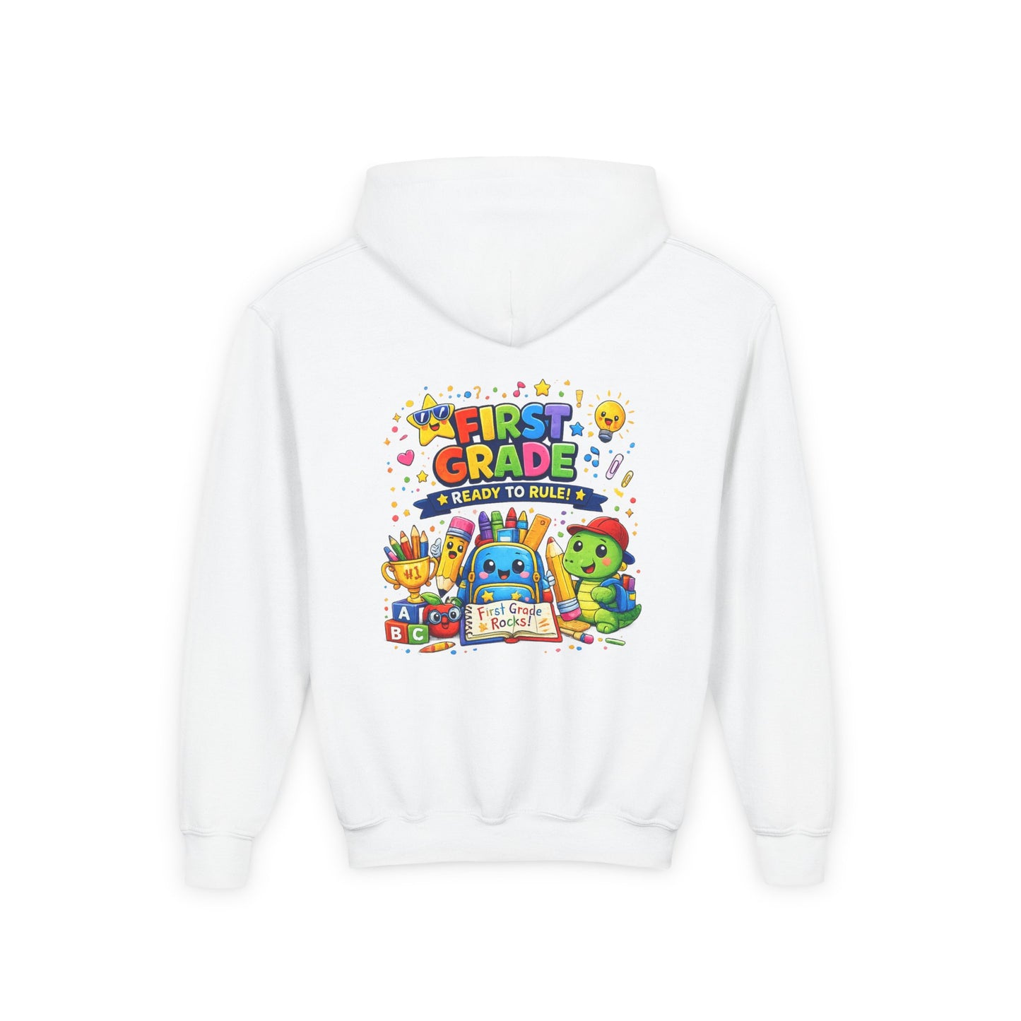 First Grade Hoodie - "First Grade Ready To Rule" Kids Back-to-School Sweatshirt
