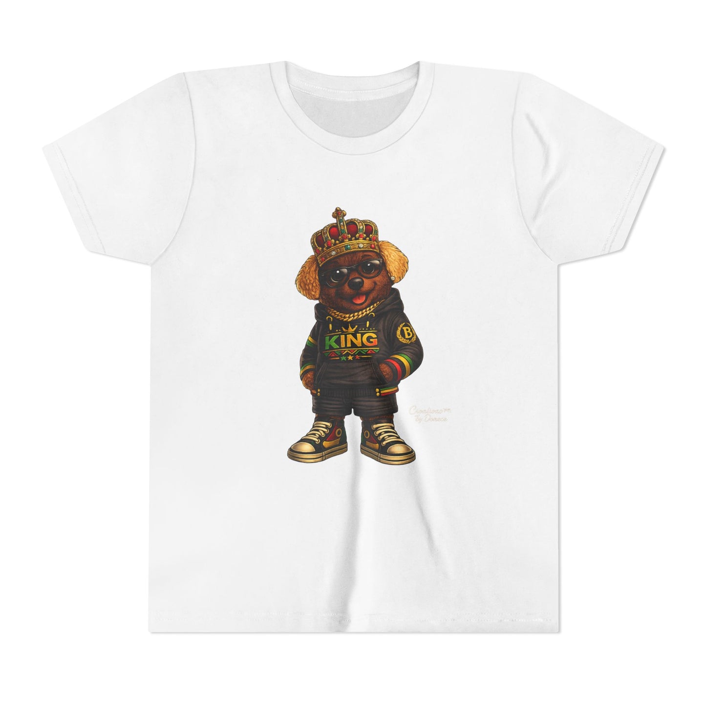 Youth Tee — 'Lil King' Crowned Bear Graphic Shirt