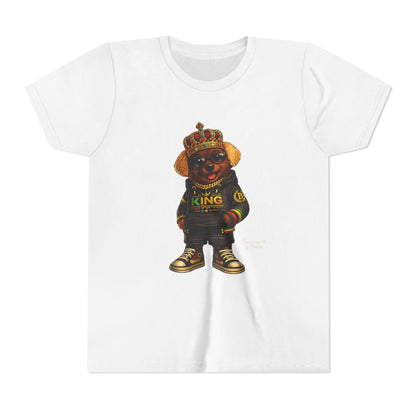 Youth Tee — 'Lil King' Crowned Bear Graphic Shirt