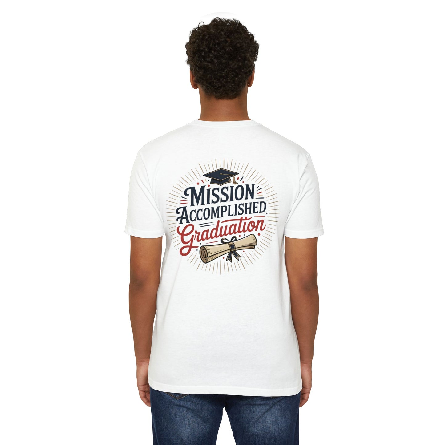 Graduation "Mission Accomplished" T-Shirt — Diploma & Cap Design