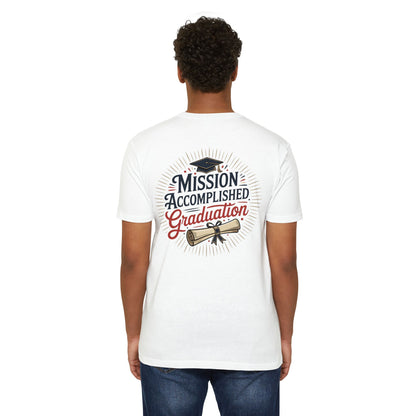 Graduation "Mission Accomplished" T-Shirt — Diploma & Cap Design