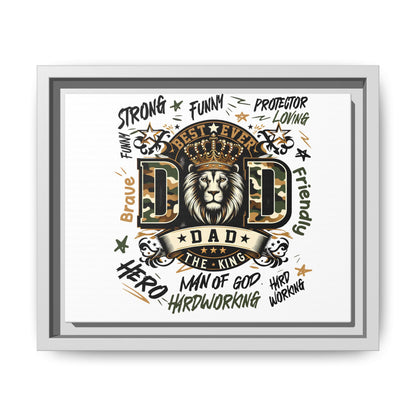 Framed Matte Canvas 'Best Ever DAD' Wall Art – Lion King Design, Father’s Day Gift