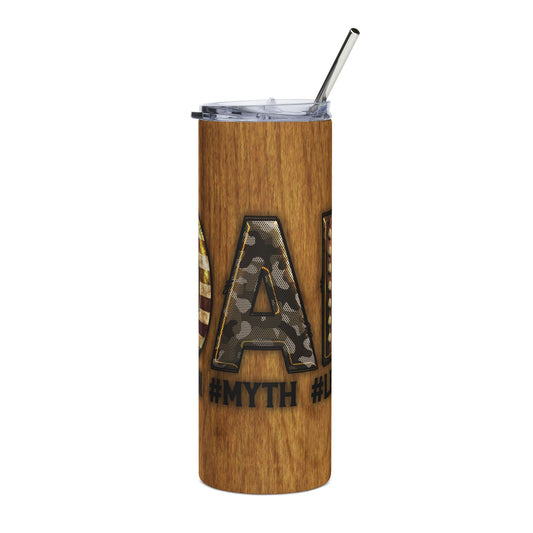 20 oz Military Patriotic Dad Tumbler – USA Flag & Camo Stainless Steel Travel Cup