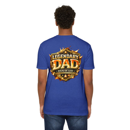 Legendary Dad T-Shirt – "Man of God" Shield Design