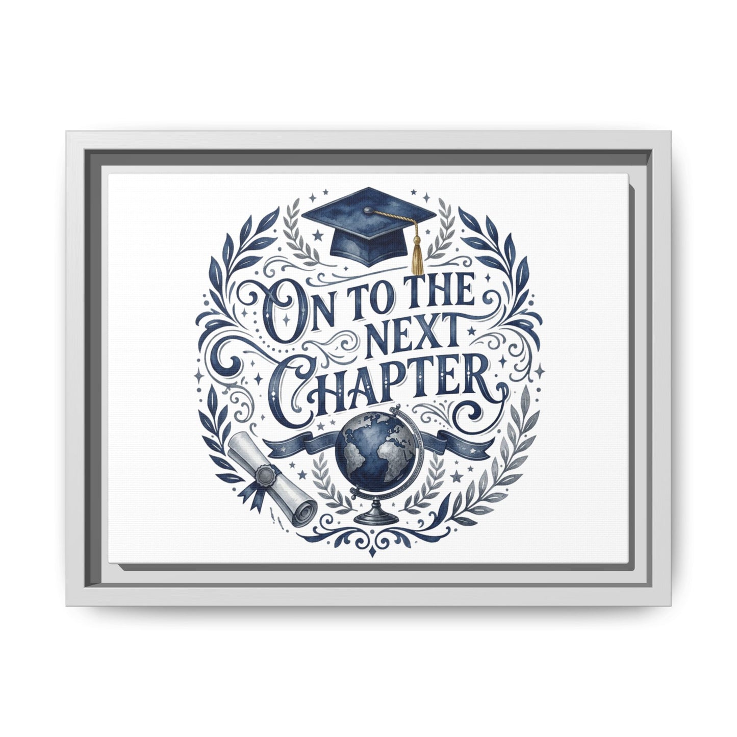 On to the Next Chapter Framed Canvas – Graduation Wall Art