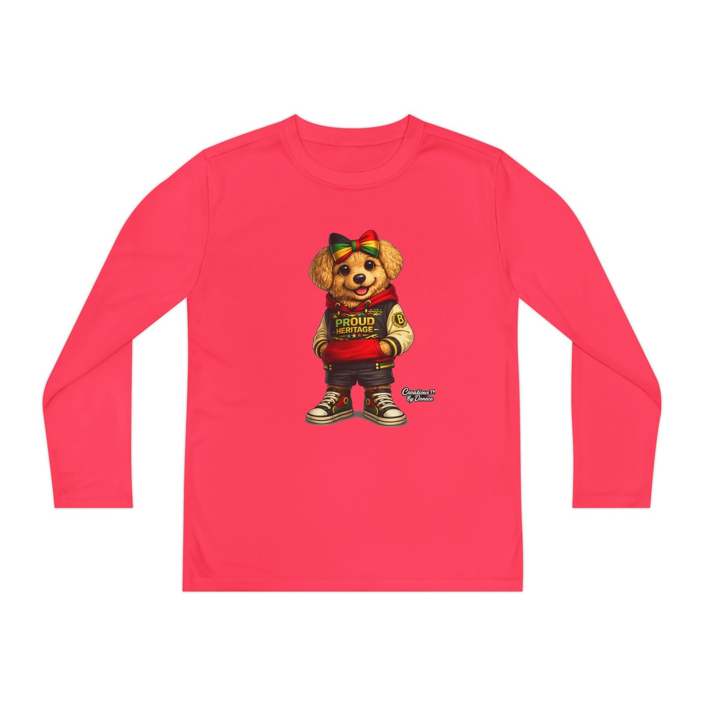 Youth Bear Varsity Long Sleeve Tee — 'Proud Brother' Graphic