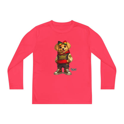 Youth Bear Varsity Long Sleeve Tee — 'Proud Brother' Graphic