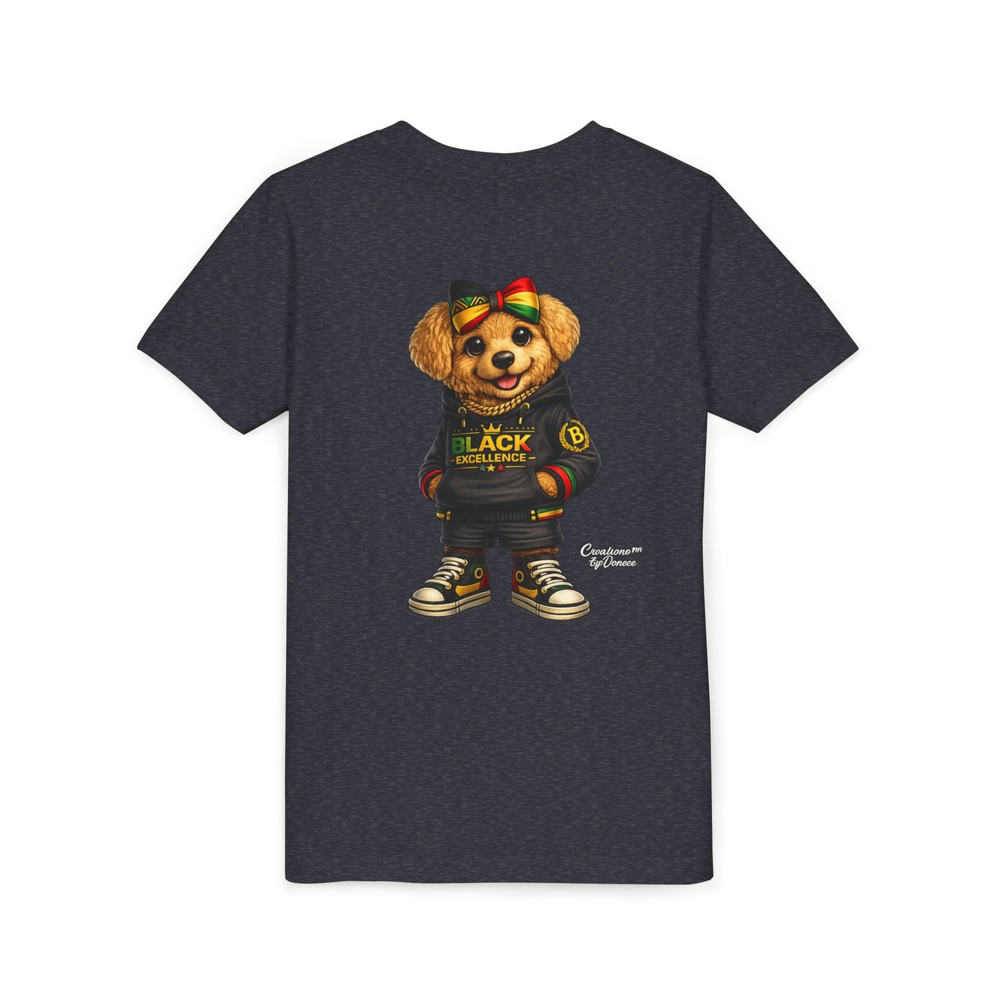 Youth Tee — Rasta Teddy "Black Excellence" Graphic Shirt