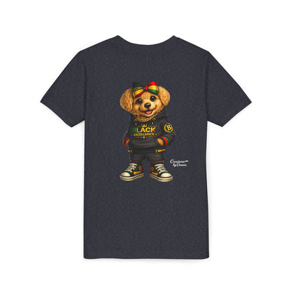 Youth Tee — Rasta Teddy "Black Excellence" Graphic Shirt