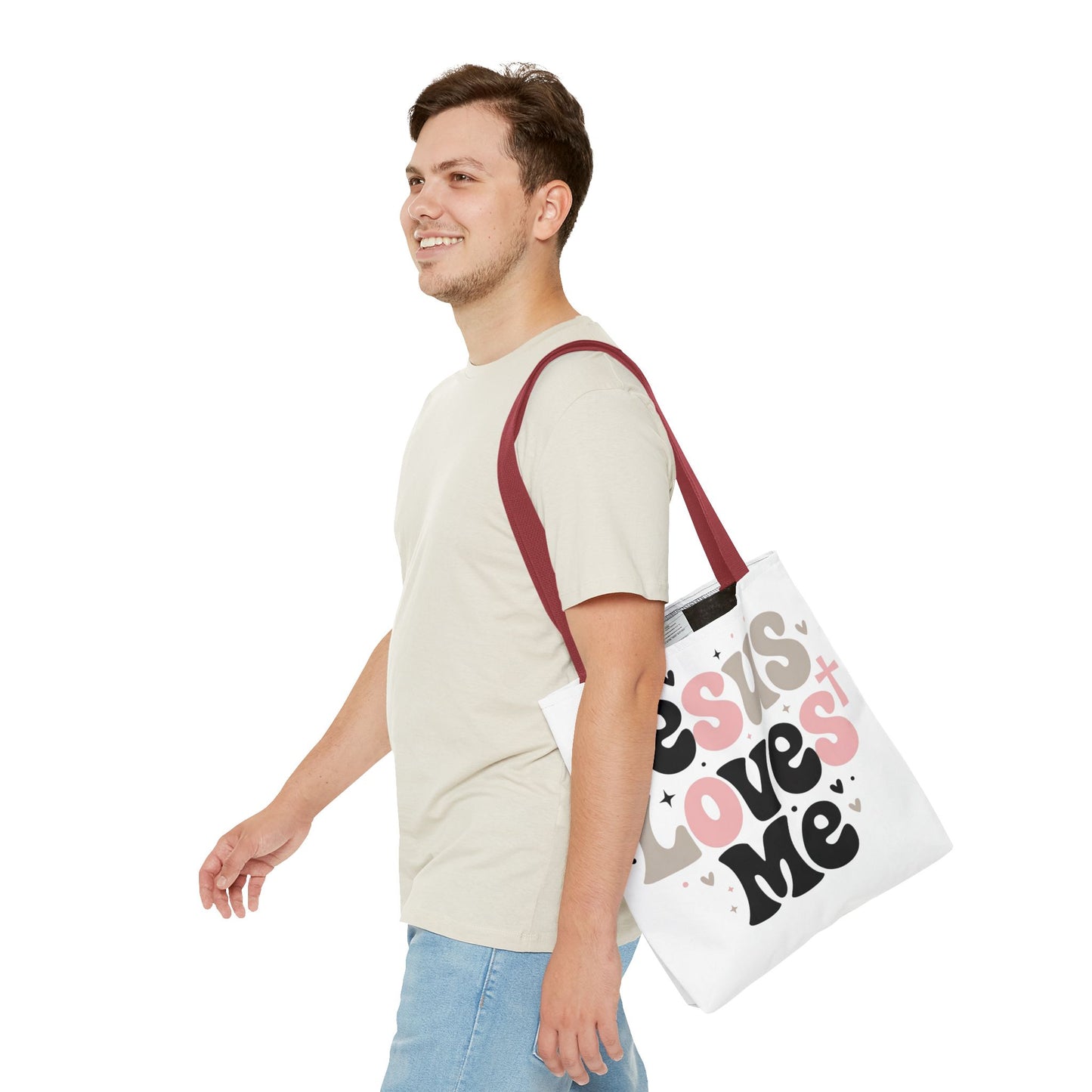 Jesus Loves Me Tote Bag - Faith-Inspired Christian Scripture Canvas Tote