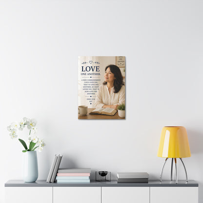 Love One Another - John 13:34 KJV Canvas Wall Art