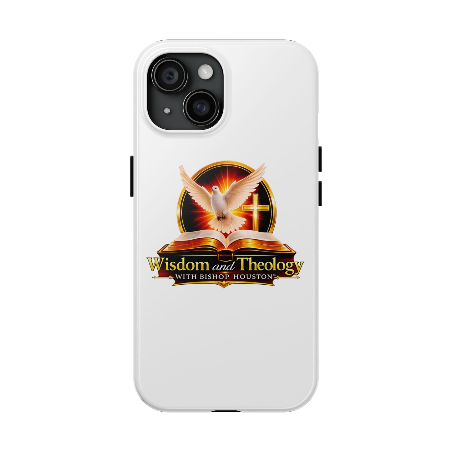 Wisdom and Theology Tough Phone Case — Christian Dove & Cross Design