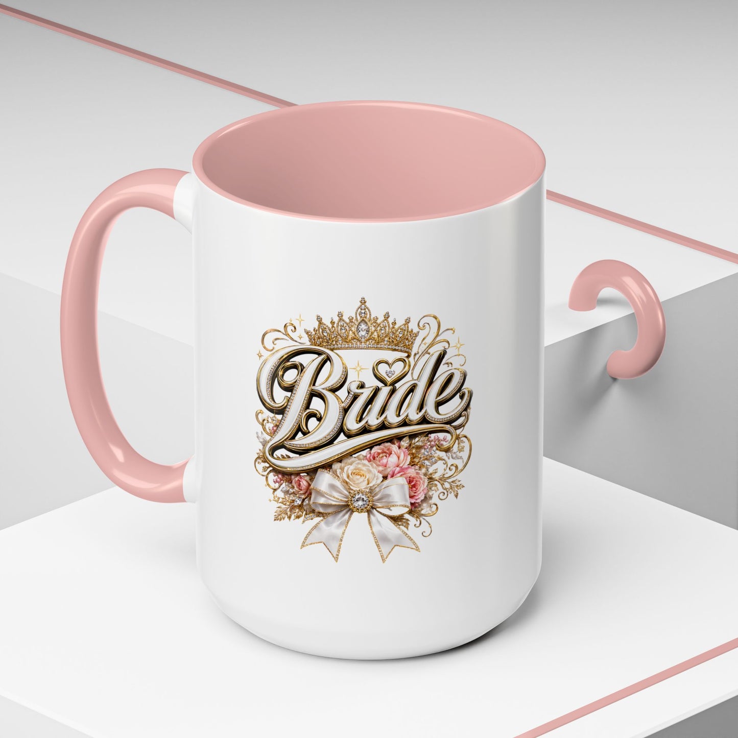 Bride Accent Coffee Mug — Floral Crown Bridal Gift (11/15oz)