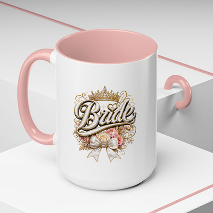 Bride Accent Coffee Mug — Floral Crown Bridal Gift (11/15oz)