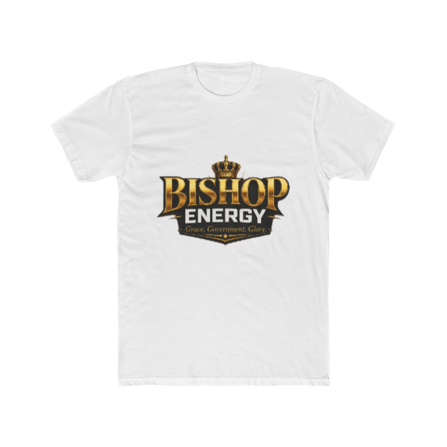 Bishop Energy Graphic Tee — Bold Gold Crown Logo T-Shirt