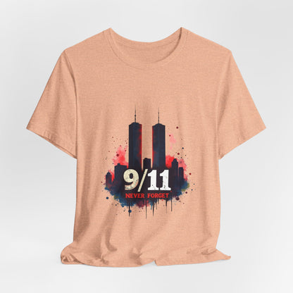 9/11 Never Forget T-Shirt — World Trade Center Memorial Tee