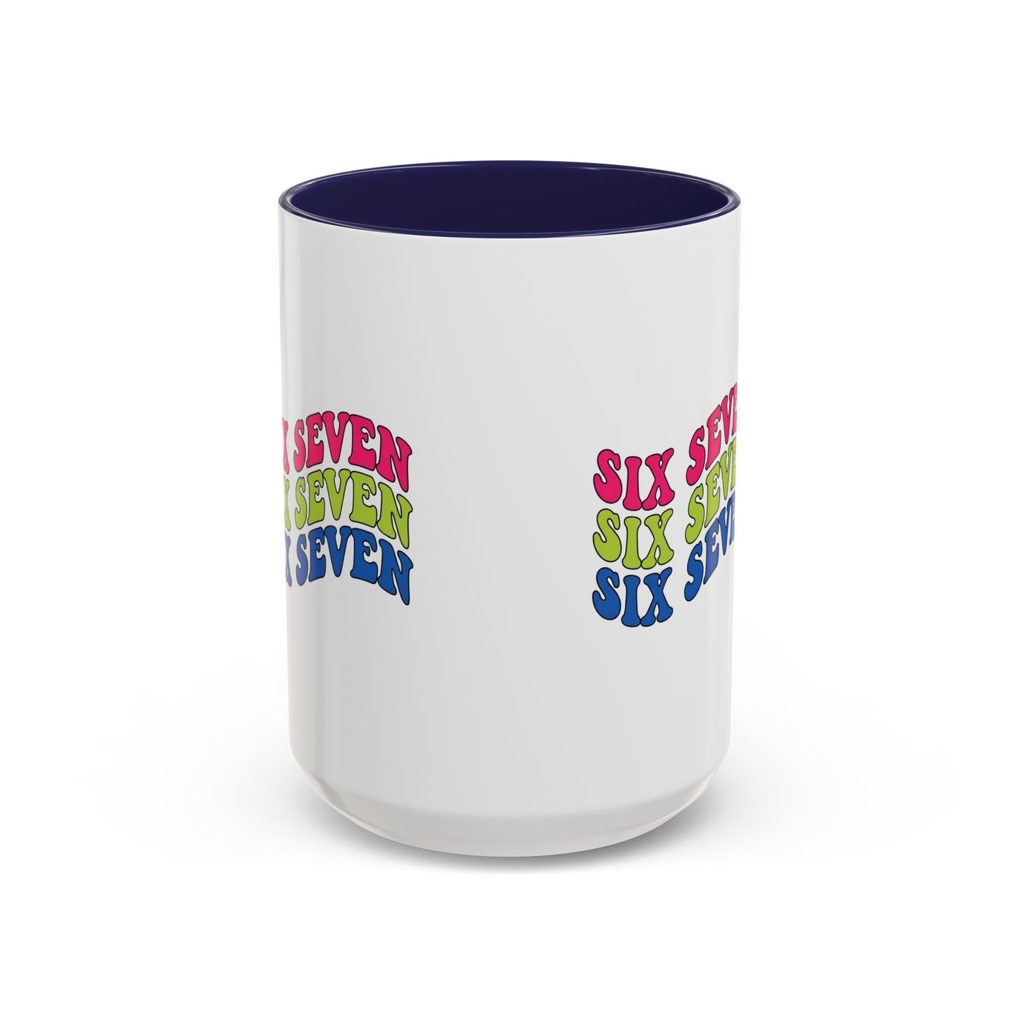 Six Seven Retro Accent Coffee Mug — Colorful 11/15oz Ceramic Tea Cup