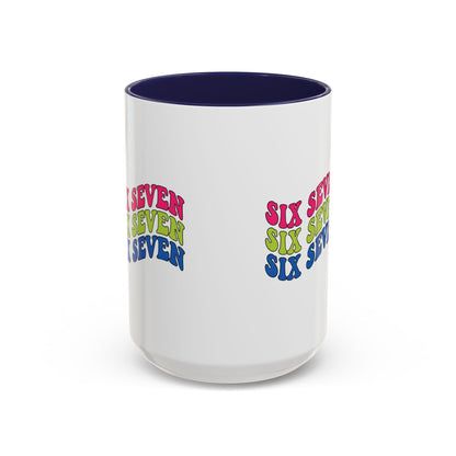 Six Seven Retro Accent Coffee Mug — Colorful 11/15oz Ceramic Tea Cup