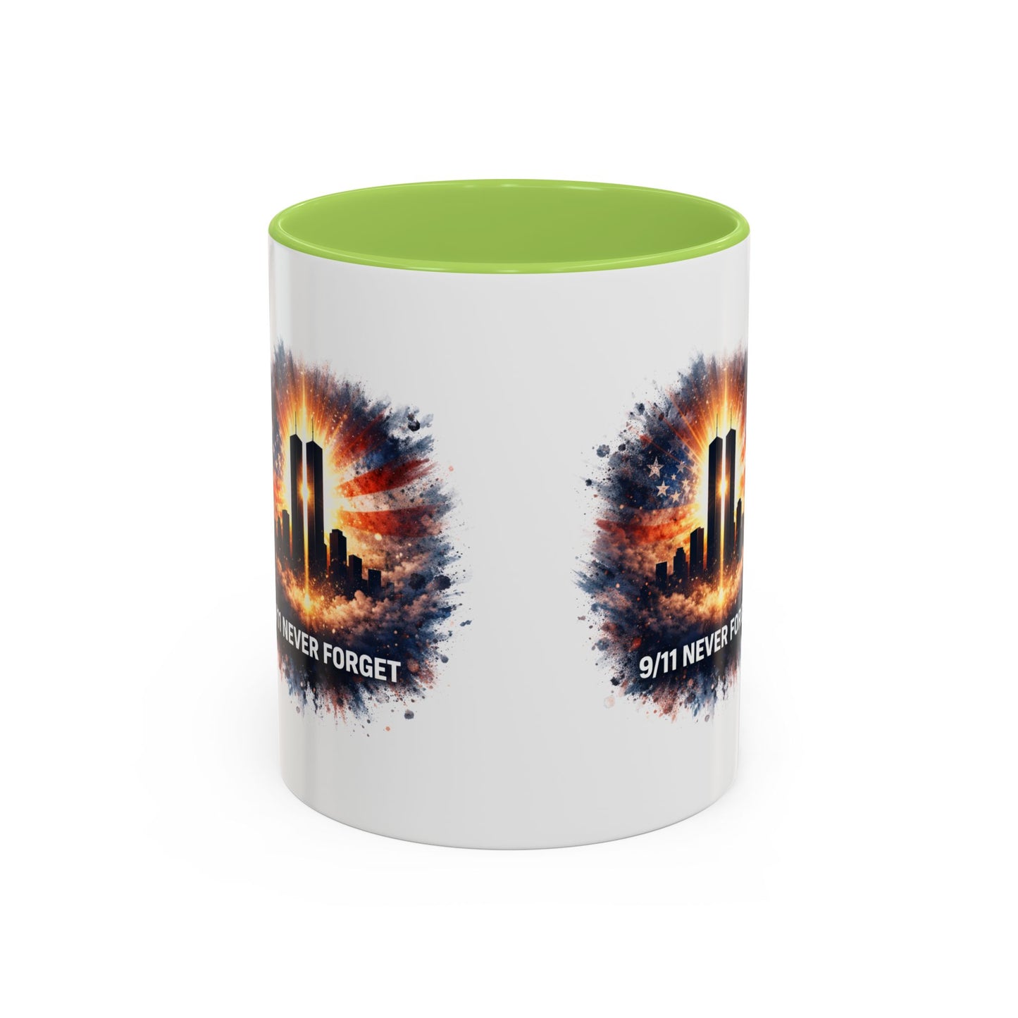 9/11 Never Forget Coffee Mug - Memorial Tribute Accent Mug (11/15oz)