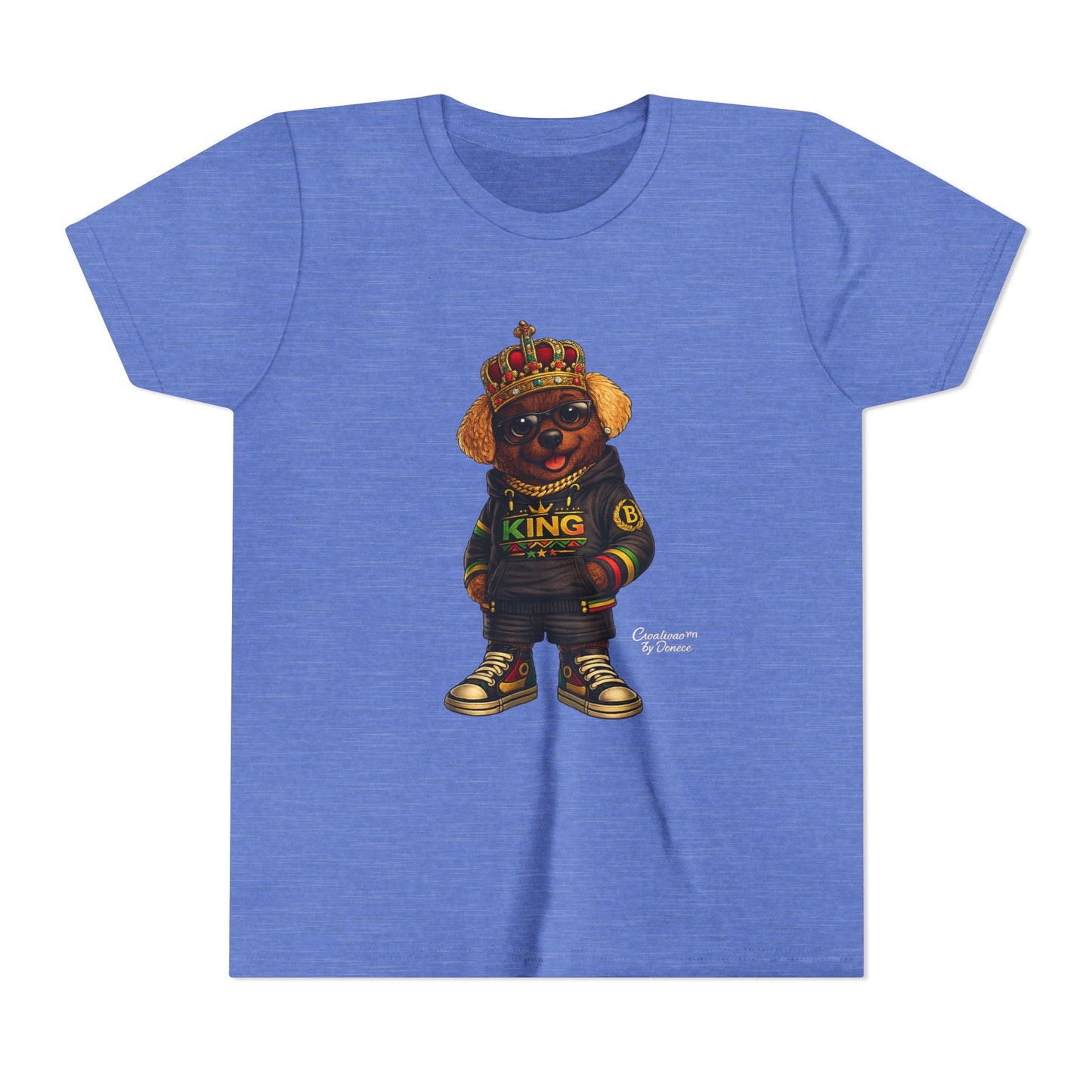 Youth Tee — 'Lil King' Crowned Bear Graphic Shirt