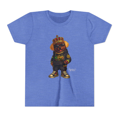 Youth Tee — 'Lil King' Crowned Bear Graphic Shirt