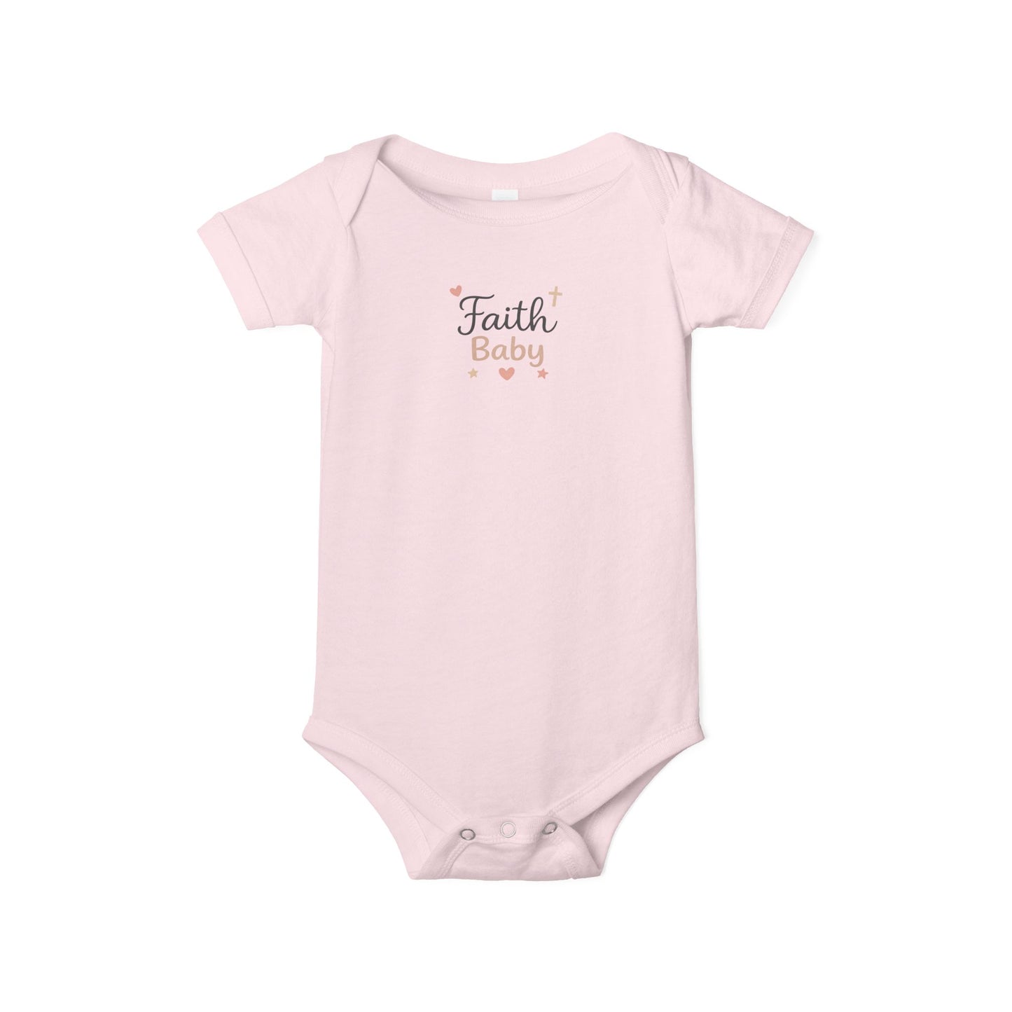 Faith Baby Infant Bodysuit – Cute Religious Baby One-Piece with Hearts
