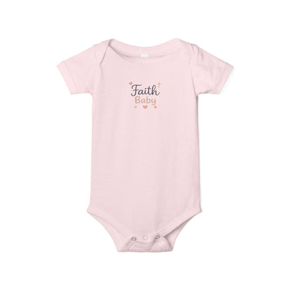 Faith Baby Infant Bodysuit – Cute Religious Baby One-Piece with Hearts