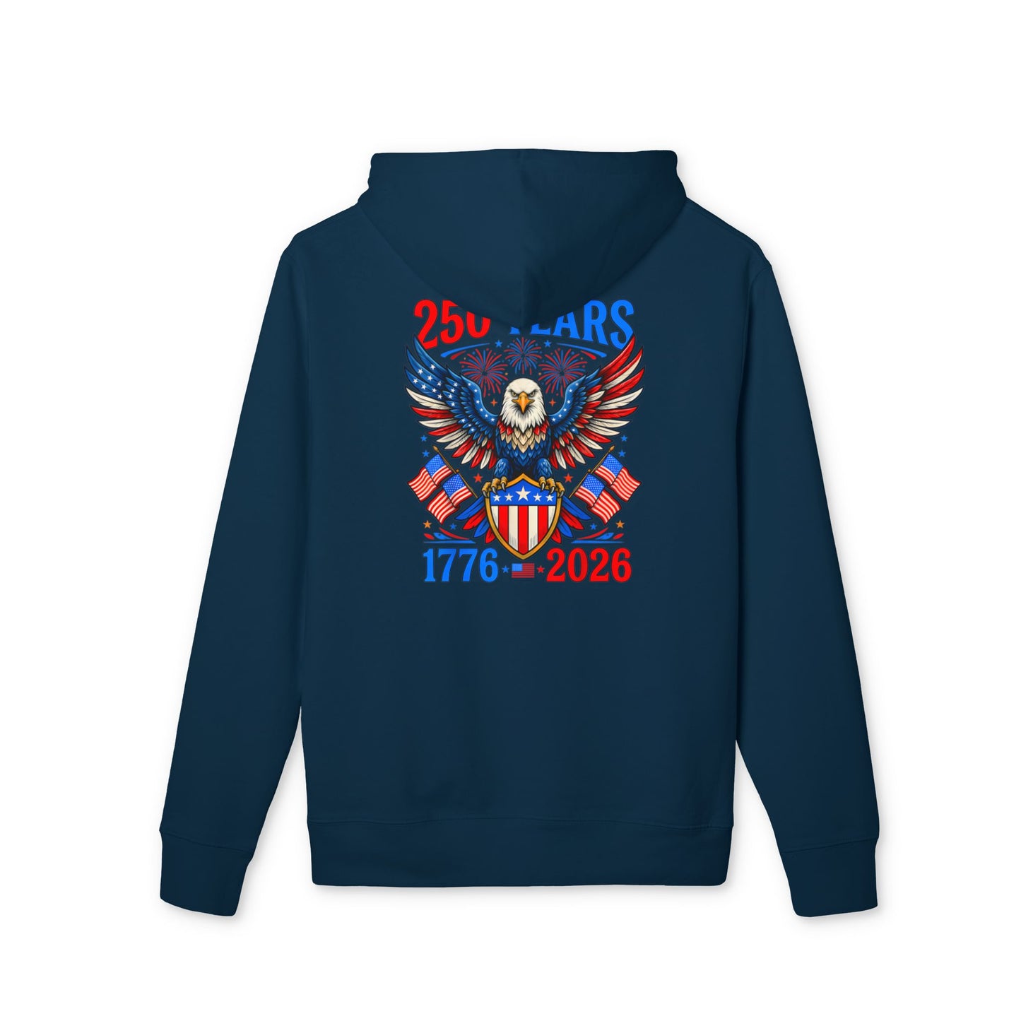 Patriotic Eagle Hoodie — 250 Years 1776–2026 American Flag Design