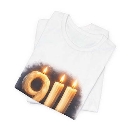 9/11 Never Forget T-Shirt – Memorial Candle Tribute Tee