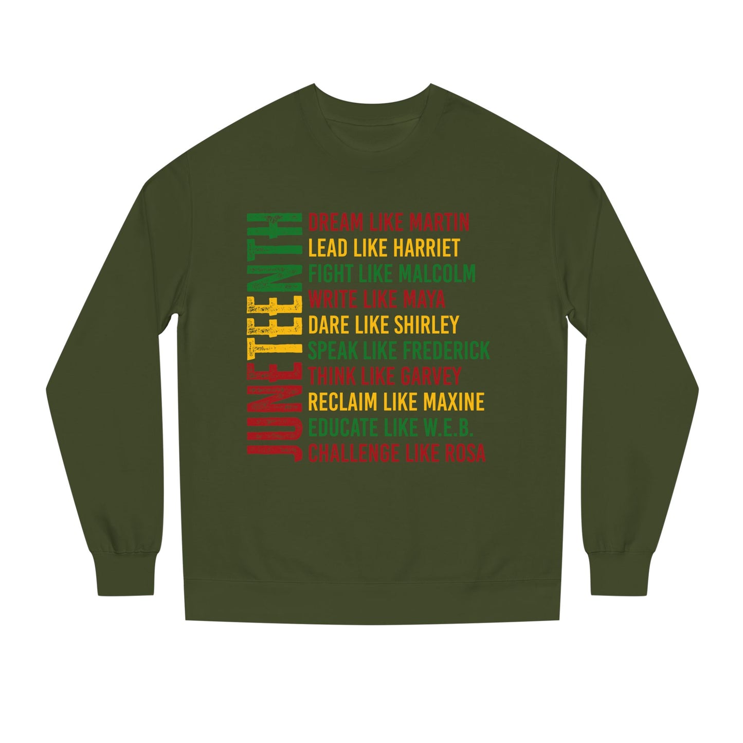 Juneteenth Icons Sweatshirt — "Lead Like Harriet, Fight Like Malcolm" Heritage Crewneck