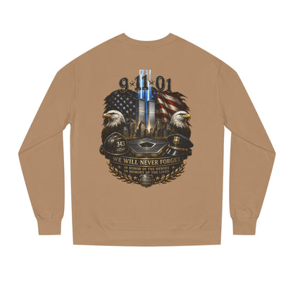 9/11 Memorial Sweatshirt — We Will Never Forget Tribute Crewneck