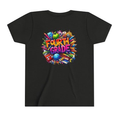Fourth Grade Youth T‑Shirt – Colorful School Supplies Back to School Tee
