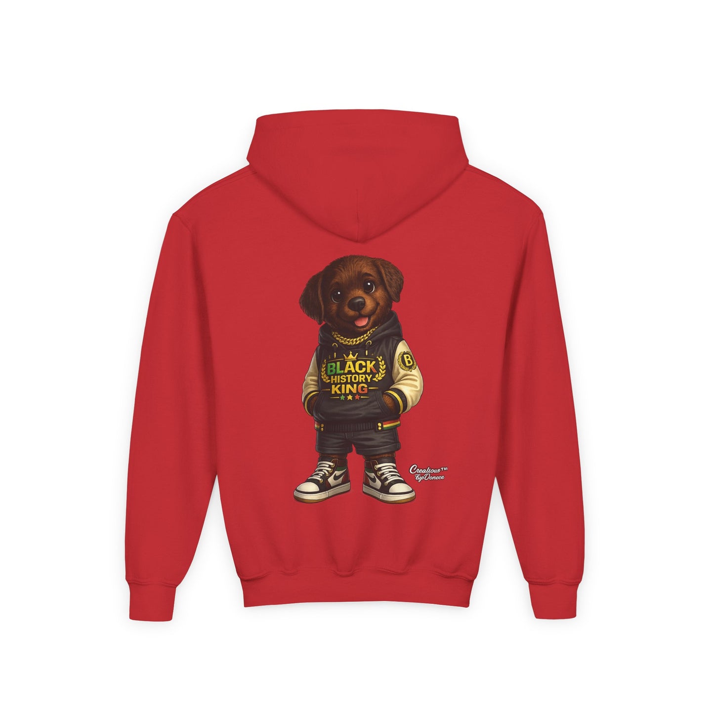 Youth Hoodie — 'Black History Kid' Puppy Graphic Sweatshirt