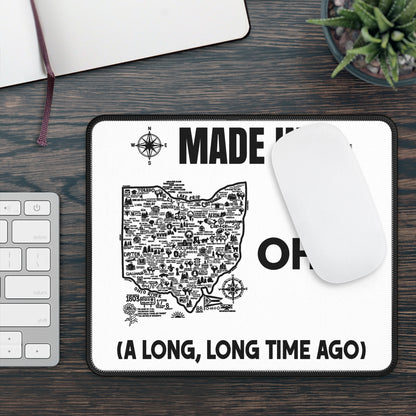 Made in Ohio Mouse Pad — Vintage Map Design with "A Long, Long Time Ago" Quote