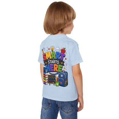 Toddler T-Shirt - "Smart Starts Here" Back-to-School Schoolhouse Design